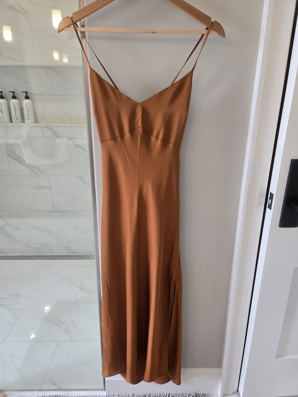Abercrombie & Fitch Rusty Orange Slip Maxi Dress